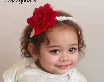 rosa bebe, diadema rosa, diadema rosa bebe, diadema bebe, diadema rosa roja, diadema recien nacido, diadema roja bebe, diadema cumpleaños, rosa