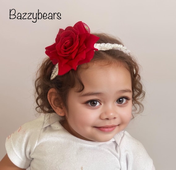 baby rose, Rose headband, rose baby headband, baby headband, red rose headband, newborn headband, red baby headband, birthday headband, rose