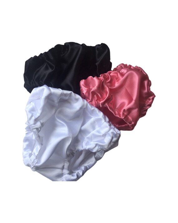 Baby girl bloomers SET OF 3, satin bloomers, baby bloomers - satin fabric - satin diaper cover- plain diaper cover - satin bottoms