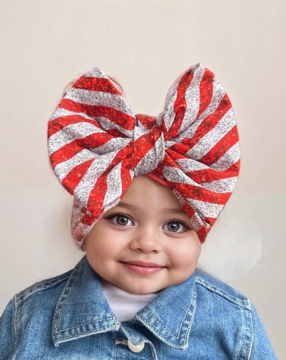 Bonnet Turban Bébé Avec Grand Nœud - Doux, élastique - Accessoire Pour Cheveux Nouveau-né - Idéal Photos, Fêtes