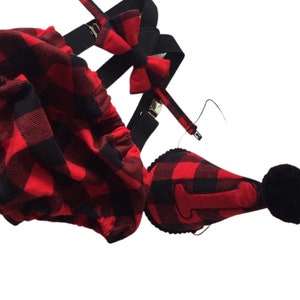Cake Smash Outfit Boy Girl Buffalo Plaid Set or Buy the Piece Diaper Cover Bow Tie Suspenders Boys First 1st Birthday Lumberjack Photoshoot
