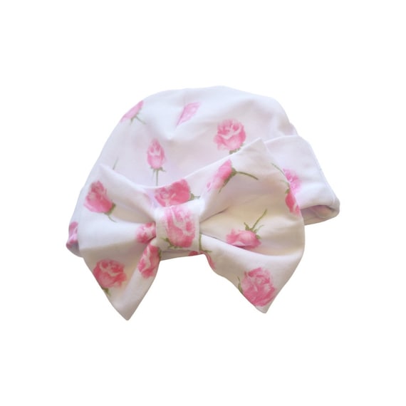 Baby girl, newborn hospital hat, newborn hat, newborn hats baby pink girls hospital beanie cap pink rose