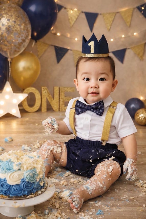 Cake Smash Boy First Birthday super soft navy cotton Diaper Cover,navy Suspenders, navy bow tie, Birthday Photoshoot