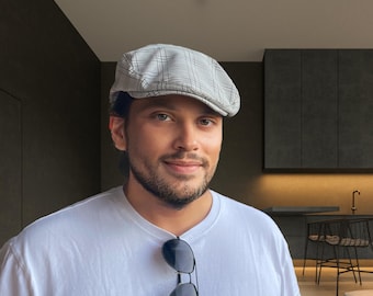 Coppola Uomo Berretto Piatto - Stile Irlandese, Taglia Unica Regolabile, Grigio, Cotone/Poliestere, Per Tutte Le Stagioni - Foto 7