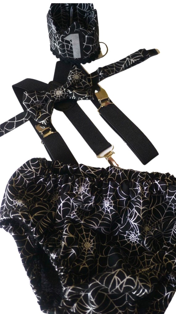 1st Birthday boy cake smash Outfit Bow tie bloomers Suspenders halloween cake smash, boy outfit,bloomers,diaper cover, spiderweb cake smash
