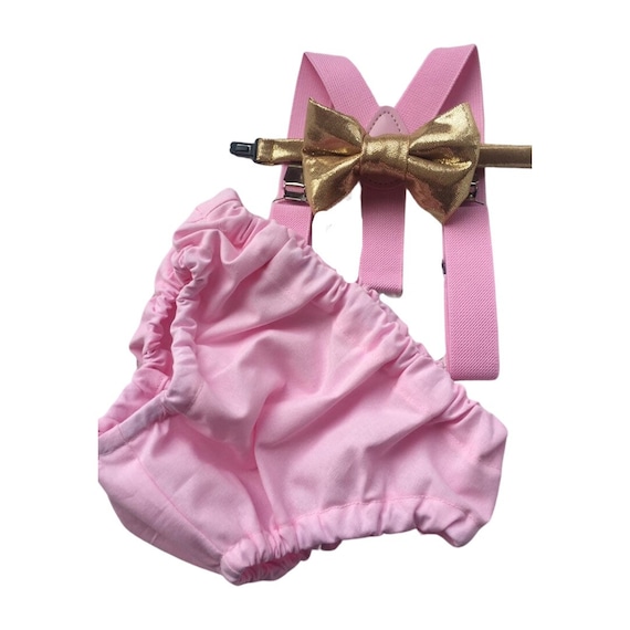 1st Birthday boy cake smash Outfit Bow tie bloomers Suspenders valentine cake smash, boy outfit,bloomers,diaper cover, pink gold cake smash