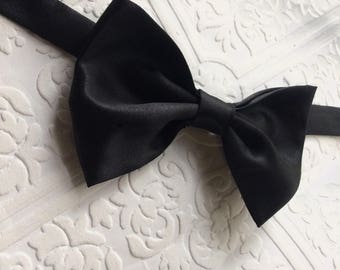 baby bow tie, wedding bow tie, Christmas bow tie, black bow tie, black satin bow tie, baby bow tie, black baby bow tie, black bow tie,