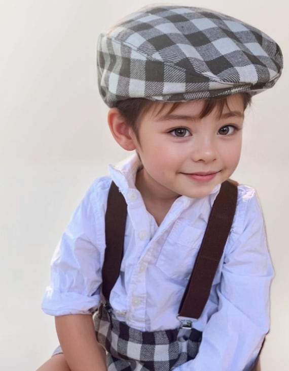 Vintage 1970’s check Flat Cap NewsBoy Cap Hat