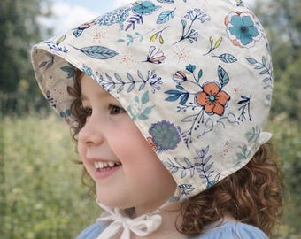 Gorro de flores, gorro floral, gorro de jardín, gorro de niñera, gorro de bebé, gorro de Pascua, accesorio fotográfico para recién nacidos, gorro de algodón para bebé, gorro de bebé