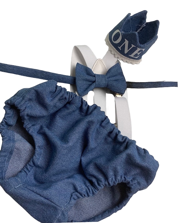 baby boy navy blue and white themed cake smash outfit nappy diaper cover suspenders bow tie boy first birthday outfit 1st birthday