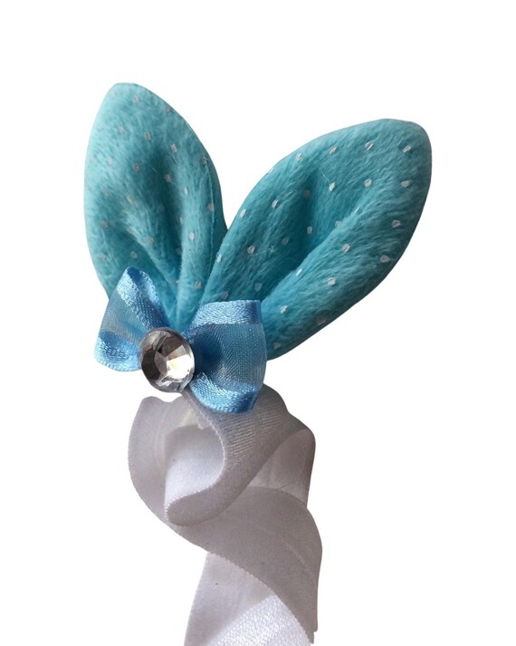 Easter headband, bunny ears, tiny bunny headband, bunny baby headband, blue bunny ears, blue bunny ear clip, bunny ear clip, baby ears
