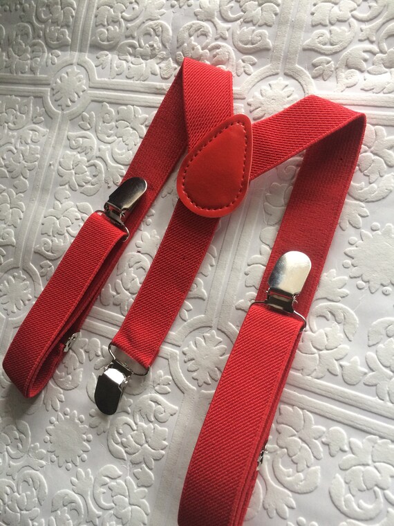 Suspenders boy suspenders red suspenders baby red Etsy