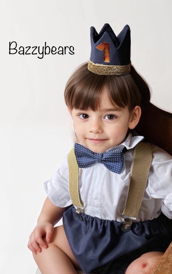 Cake Smash Boy First Birthday super soft navy cotton Diaper Cover,navy Suspenders, navy bow tie, Birthday Photoshoot