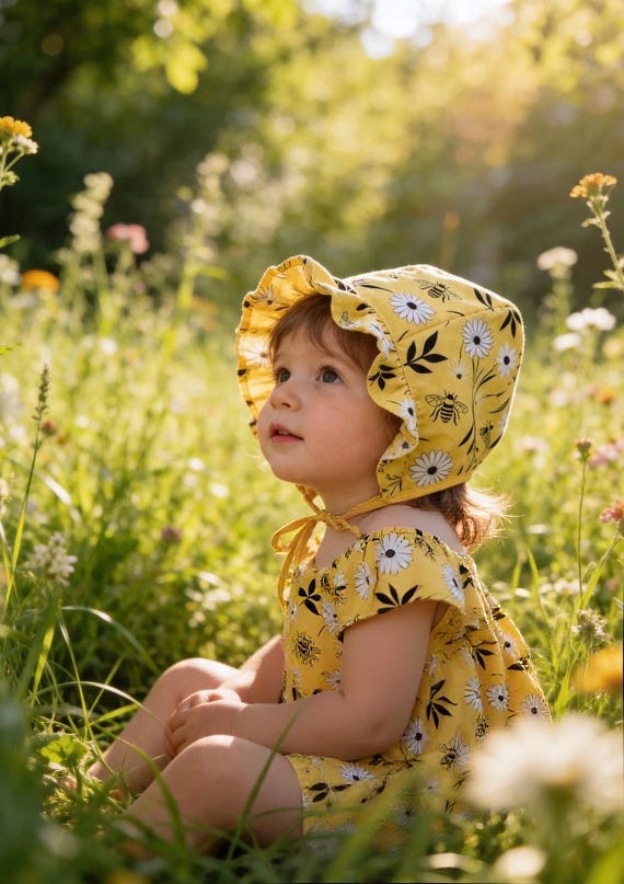 The Bee Bonnet / Baby Bonnet / Sunhat / Bonnet / Sunbonnet / Baby Sunhat
