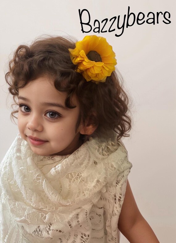 Sunflower headband, baby sunflower headband, sunflower baby headband, yellow flower headband, yellow baby headband, summer baby headband