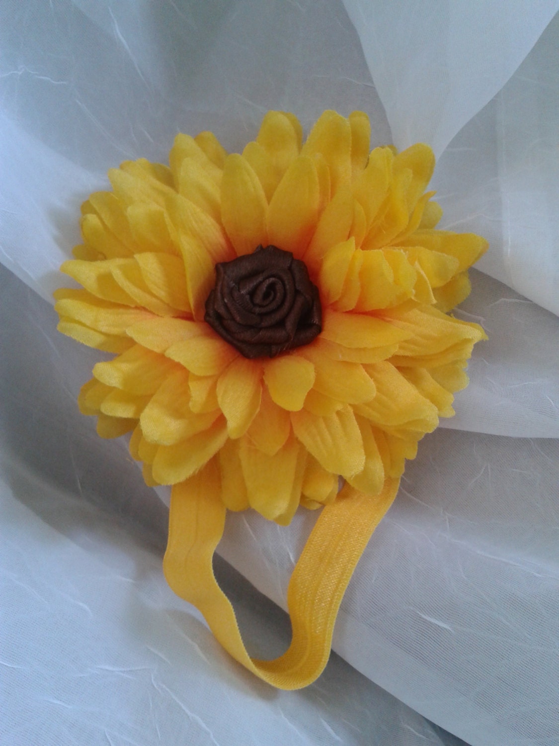 sunflower newborn headband