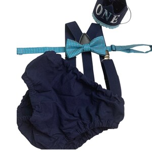baby jongen marineblauw en blauw thema cake smash outfit luier luierhoes bretels vlinderdas jongen eerste verjaardag outfit 1e verjaardag