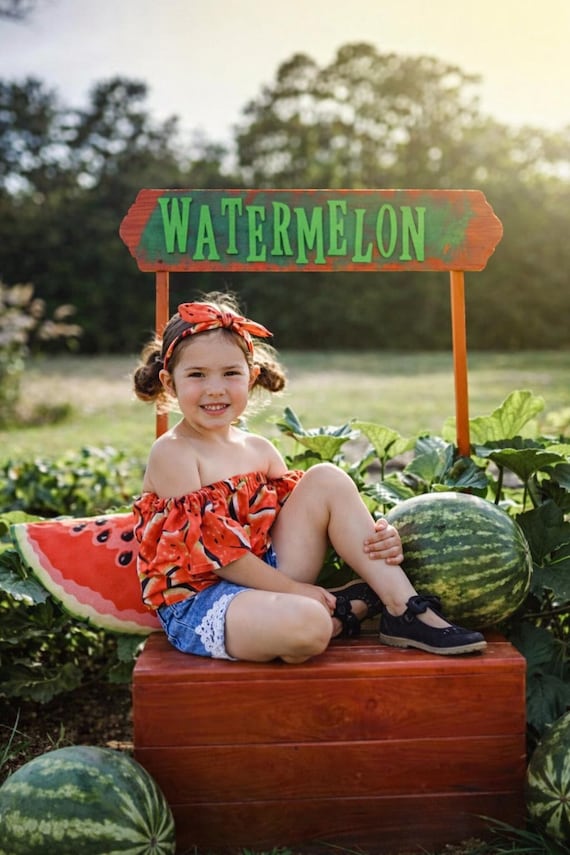 1st Birthday Watermelon Outfit, One in a melon birthday girl set, Watermelon bloomer, Watermelon smash cake outfit, round knot headband