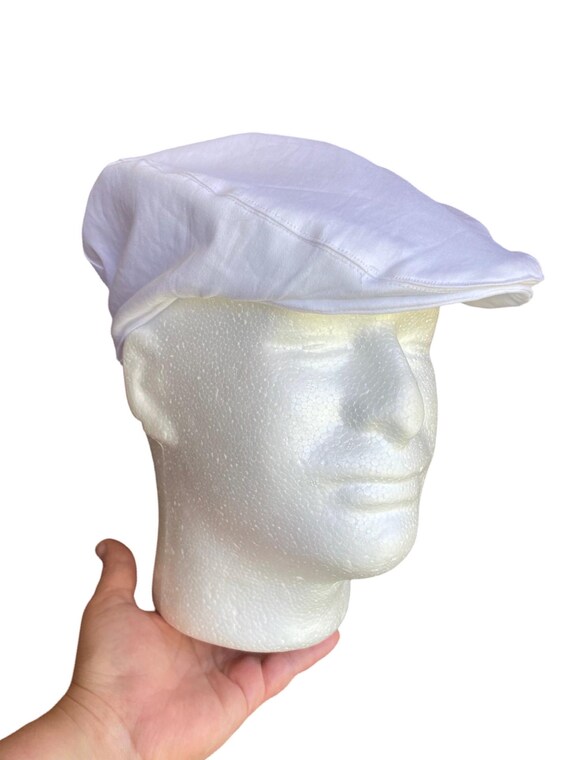Christening hat white newsboy hat - white baby flat cap - newsboy cap for baby - White Baptism hat - Wedding Ring Bearer - made to order