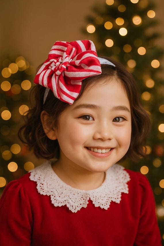 Candy cane baby headband, candy baby headband, red swirl baby headband, red and white headband, stripes baby headband, Christmas headband