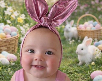 hoofdband konijnenoren, babyhoofdband, bloemenhoofdband, roze haarstrik, fotoshootrekwisiet, paashoofdband, konijnenhaarband, roze bloemenstrik
