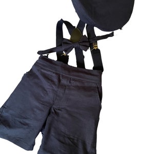 Ring Bearer Page Boy Christening Wedding 4pc Linen Blend Suit Braces Set Cake smash outfit