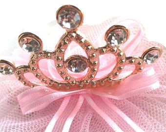 Light pink tiara, light pink crown, tiara, crown, baby tiara, baby crown, pink tiara, pink crown, photography prop, baby prop, tulle tiara