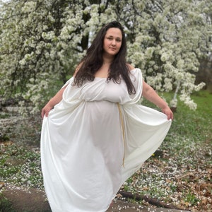 Womens Greek chiffon Tunic Ancient World Peplos Chiton Historical Costume Maternity Bump Photography Maternity Dress Photography prop