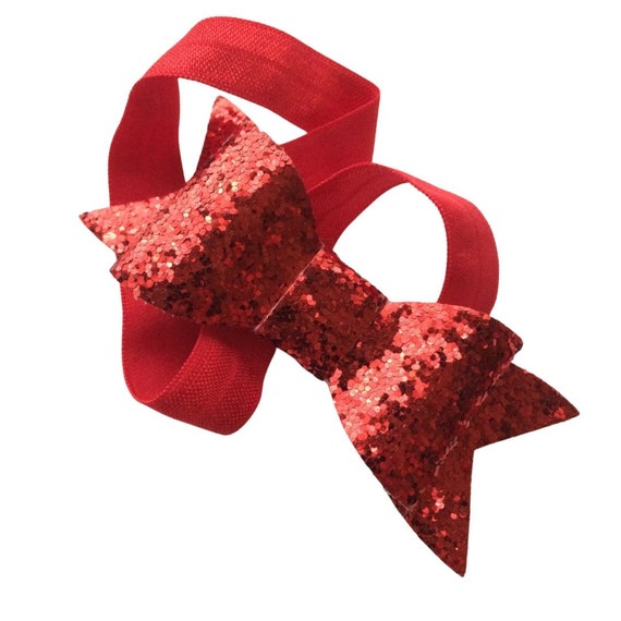 Red bow headband, baby bow headband, sparkling bow headband, red headband, red baby headband, baby bow headband, Christmas headband