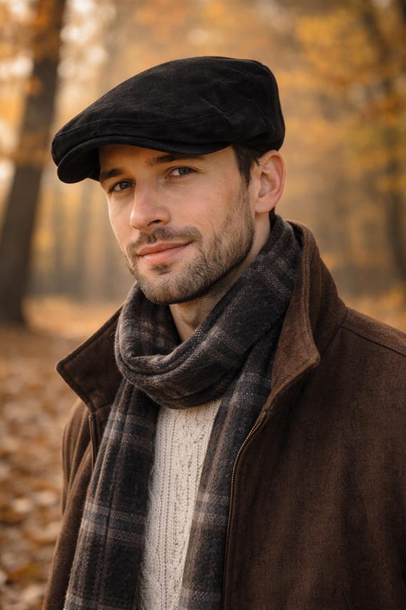 Suede Boys Flat Cap Hat Navy Blue Linen - Kids Peaky Blinders Cap - Baby Gatsby Hat - Toddler Newsboy Hat