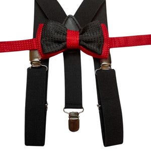 Black Bow Tie & Black Suspender Set --- PERFECT for Ring Bearer Outfit, Page Boy Outfit, Black Bow Tie, Cake Smash, Boy Gift,Fall Wedding