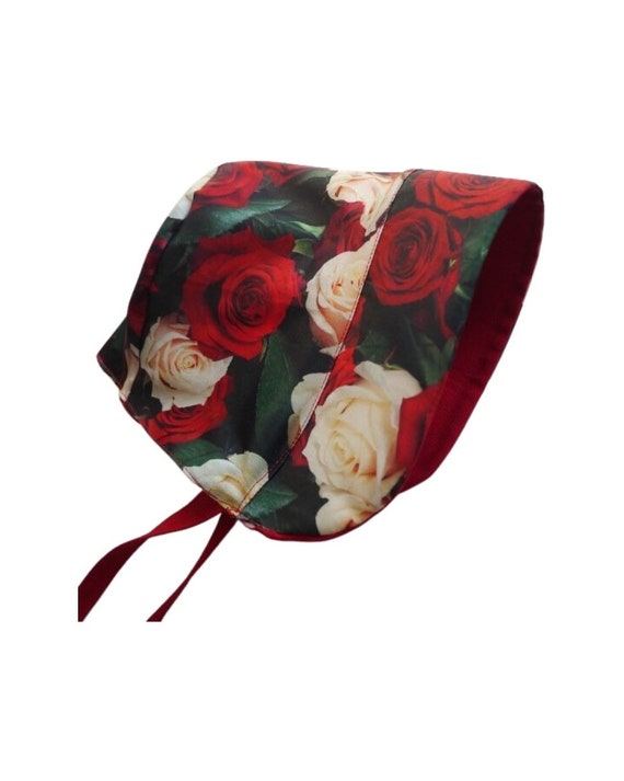 Linen Sun Bonnet, Red Baby Bonnet, Toddler Sun Bonnet, Linen Bonnet Baby Girl