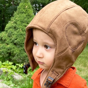 Baby Boy Toddler Aviator Hat Pilot hat prop pilot hat bomber hat in brown, Children’s Photography Prop