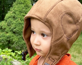Baby Boy Toddler Aviator Hat Pilot hat prop pilot hat bomber hat in brown, Children’s Photography Prop