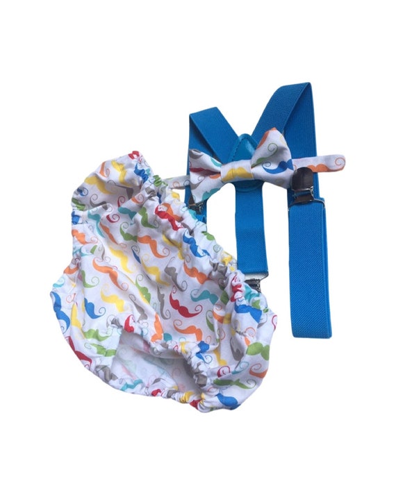 Mr Onederful Cake Smash Boy Outfit, white Diaper Cover, Bow tie and Suspender, 1st Birthday Boy, Bowtie baby outfit, Bowtie birthday outfit,