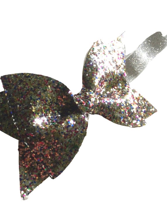 Silver bow headband, baby bow headband, sparkling bow headband, silver headband, silver baby headband, baby now headband, Christmas headband