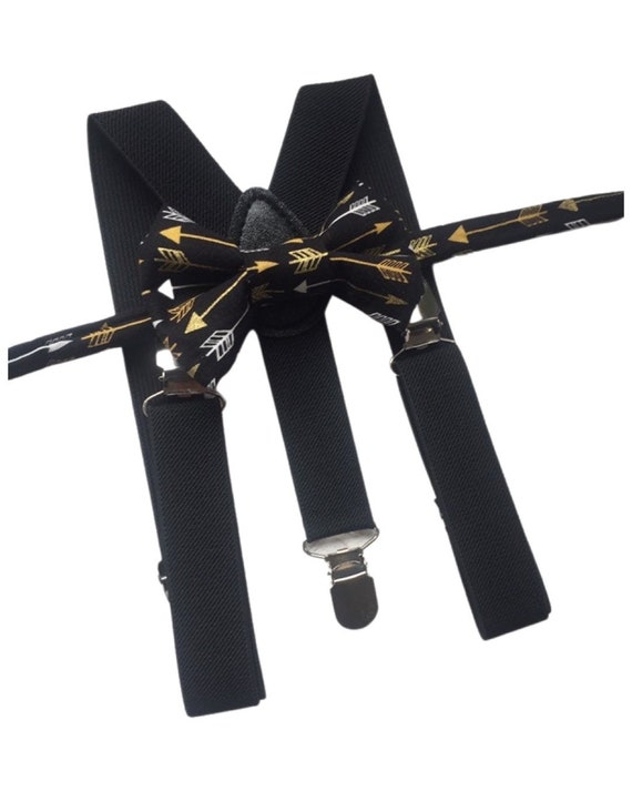 Black Bow Tie & Suspenders for Toddler Wedding Outfit, Wild One Cake Smash, Birthday Outfit, Ring Bearer/Page Boy Braces, Little Boys Gift