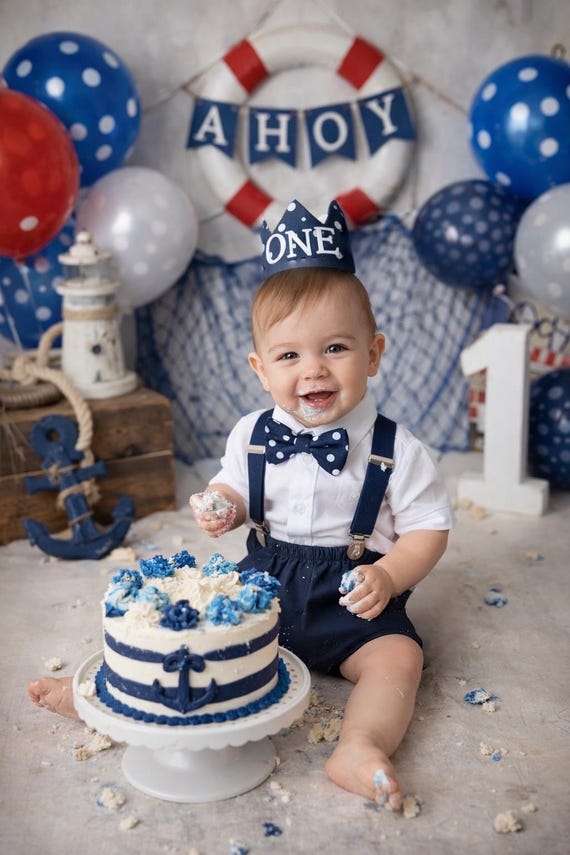 baby boy navy blue and blue themed cake smash outfit nappy diaper cover suspenders bow tie boy first birthday outfit 1st birthday