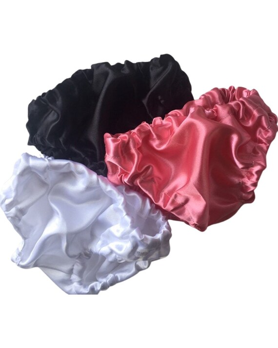 Baby girl bloomers SET OF 3, satin bloomers, baby bloomers - satin fabric - satin diaper cover- plain diaper cover - satin bottoms
