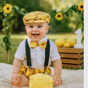 Lemon Baby Outfit | Lemonade Birthday Outfit | Baby Boy Outfit | Cake smash set | Fruity Lemonade Outfit | Toddler Outfit | 0/3m - 2y