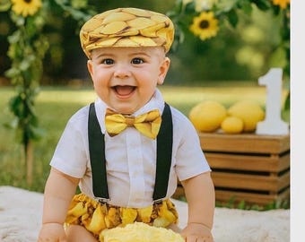 Lemon Baby Outfit Lemonade Birthday Outfit Baby Boy Outfit - Main Image
