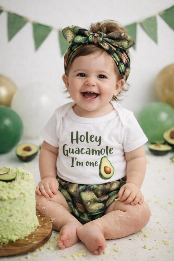 Headband bloomer set, avocado cake smash, girl bloomer set, knot headband bloomer, avocado diaper cover, baby girl gift, bloomer girl set