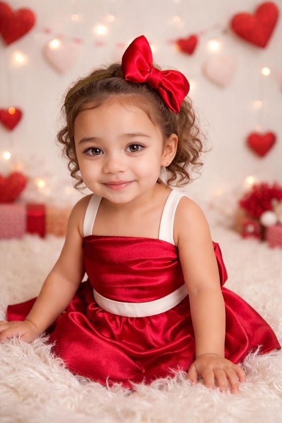 Christmas Red Hair Bow | Satin Classic Holiday Bow Clip | First Christmas Baby Headband | Small Sailor Pinch Red Clip | Girls Holiday Clip