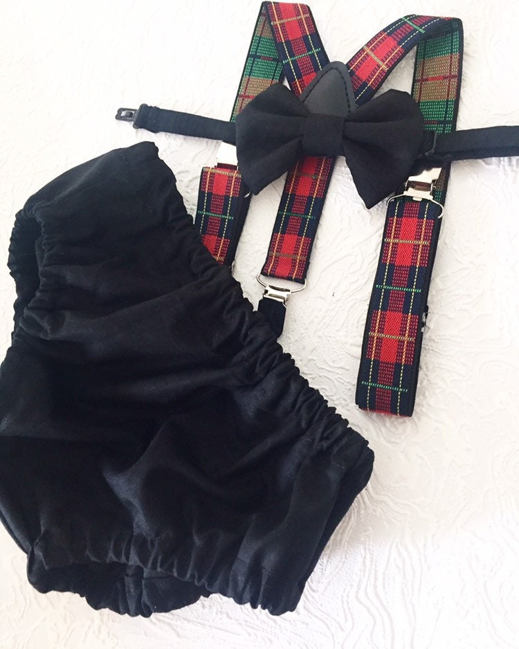 buffalo plaid first birthday outfit