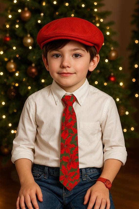 HOLLY Tie Red Neckties Holly Men's baby skinny tie Christmas Green holly  Red Ties Berries necktie Special Order Christmas necktie