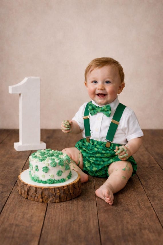 Boy Cake Smash Outfit, Cake Smash Set, St. Patrick’s Day Cake Smash, Lucky One Cake Smash, Irish 1st Birthday, Boy 1st Birthday