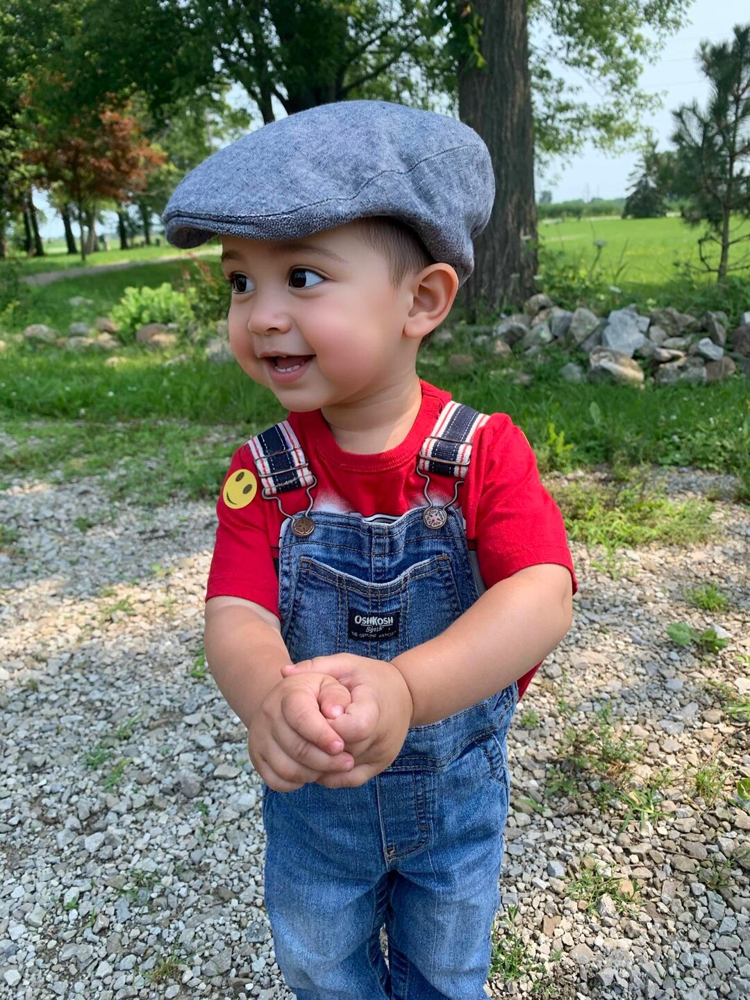 Newsboy Flat Cap HAT for Newborn Sitter Toddler Baby (driving