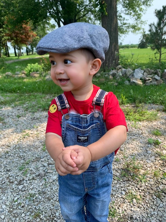 Newsboy Flat cap HAT for Newborn Sitter Toddler baby (driving drivers golf paper boy hat)
