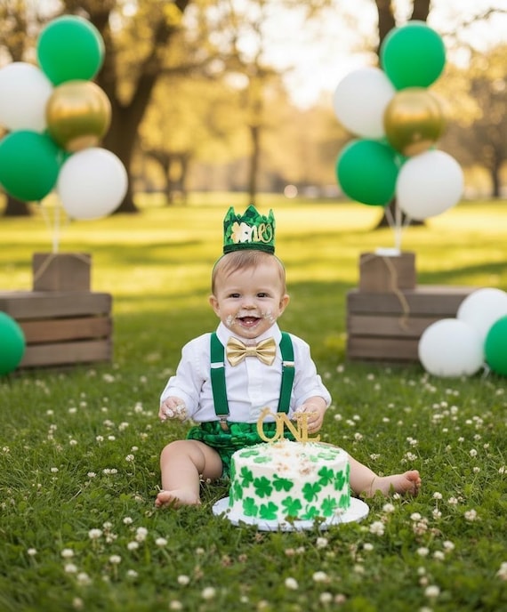 Boy Cake Smash Outfit, Cake Smash Set, St. Patrick’s Day Cake Smash, Lucky One Cake Smash, Irish 1st Birthday, Boy 1st Birthday
