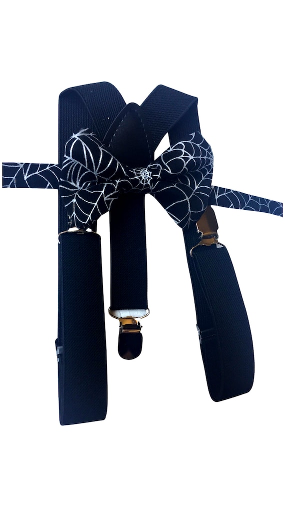 Halloween Bow Tie and Black Suspender set -Bow Tie and Suspender Set for Baby,Toddler and Boys, Suspender and bow tie set